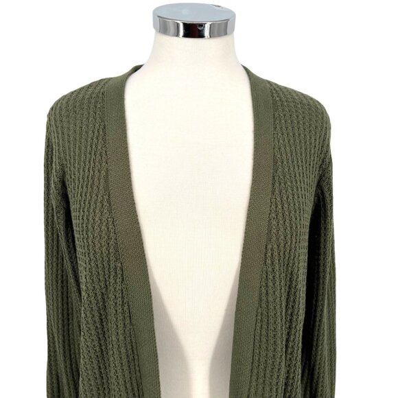 Market & Spruce Olive Green Open Front Cardigan Size Small Petite NWT - Picture 3 of 10